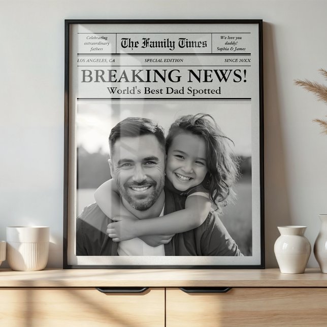Best Dad Newspaper Custom Photo Poster (Creator Uploaded)