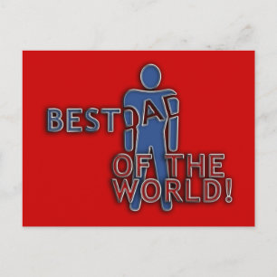 BEST DAD OF THE WORLD POSTCARD