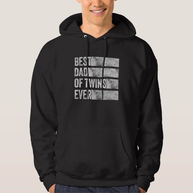 Best Dad Of Twins Pregnancy Announcement Funny Vin Hoodie (Front)
