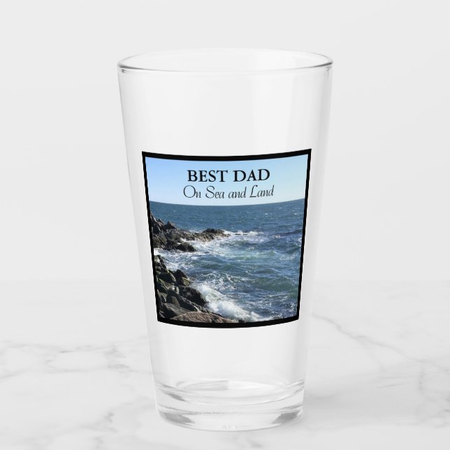 Best Dad On Sea and Land Blue Atlantic Ocean Cute  Glass (Front)