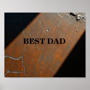 Best Dad on wooden background Poster