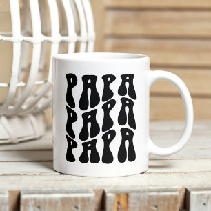 Best Dad - Papa Bold Black And White Father's Day Coffee Mug