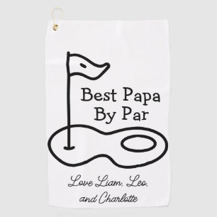 Best Dad Papa By Par Golf Towel, Golf Gifts Dad Towel