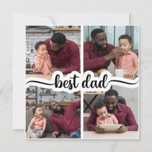 Best Dad Personalised 4 Photo Collage Announcement