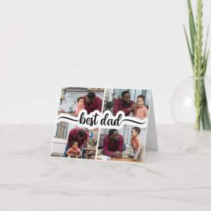 Best Dad Personalised 4 Photo Collage Card
