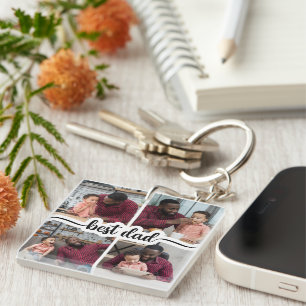 Best Dad Personalised 4 Photo Collage Key Ring
