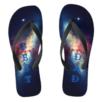 Best Dad Personalised Blue Cosmos  Thongs