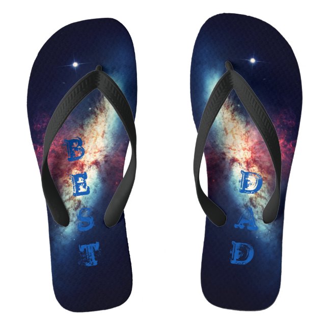 Best Dad Personalised Blue Cosmos  Thongs (Footbed)