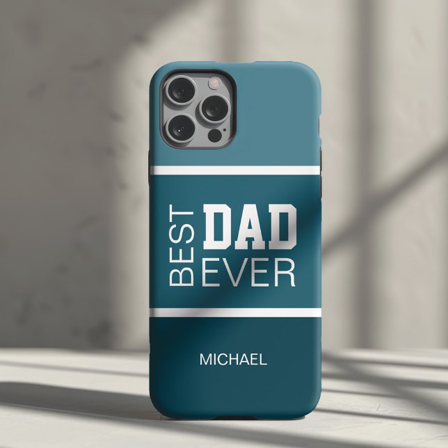 Best Dad Personalised Case-Mate iPhone Case (Create your own Best Dad Ever Personalized Name iPhone Case by MINTIC DESIGN STUDIO)