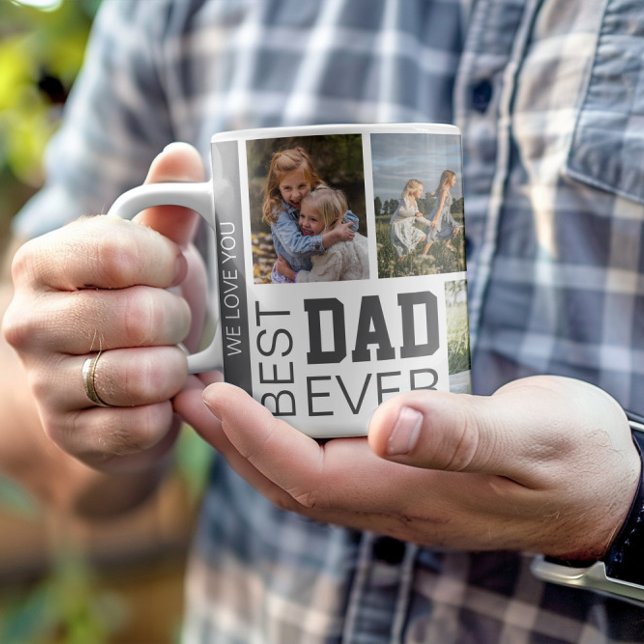 Best Dad Personalised Photos Coffee Mug (Create your own Best Dad Ever Personalized Photo Collage Mug by MINTIC DESIGN STUDIO)