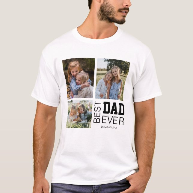 Best Dad Personalised Photos T-Shirt (Front)