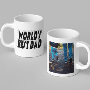 Best Dad photo black 3d text Coffee Mug