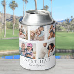 Best Dad Photo Can Cooler<br><div class="desc">Personalised Boho-Inspired "Best Dad" Can Cooler Sleeve. This simple and elegant boho-inspired can cooler sleeve is the perfect way to celebrate Dad. The design features space for five photos, with "Best Dad" displayed underneath in a classic serif font. In soft script, there's room to add "Love, the Kids' Names, "...</div>