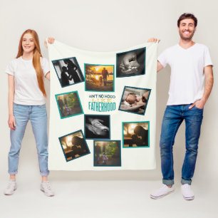 Best dad Photo Collage Funny Fatherhood Quote Flee Fleece Blanket