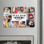 Best Dad Photo Collage Magnet<br><div class="desc">Personalised "Best Dad Ever" Large Photo Magnet with Collage. This fun and stylish large photo magnet is a perfect way to showcase cherished memories on the fridge, locker, or any magnetic surface. The design features space for eight photos, arranged in a border around the edge while keeping the focus on...</div>