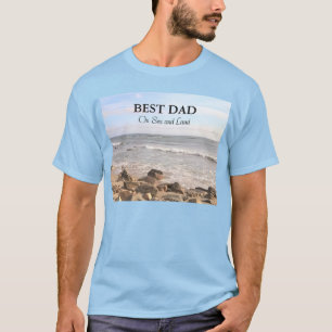 Best Dad Photo of Wavy Atlantic Ocean Blue Sky Mag T-Shirt