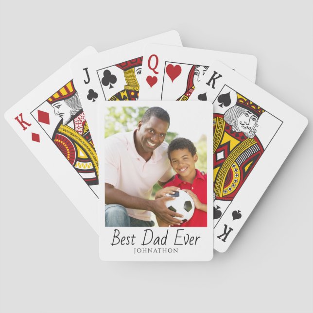 Best Dad Photo Personalised  Playing Cards (Back)