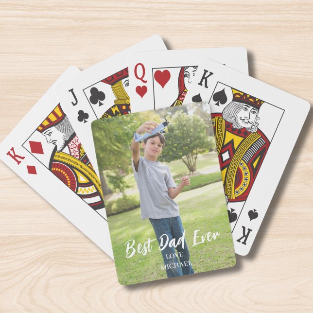 Best Dad Photo Personalised Playing Cards (Creator Uploaded)