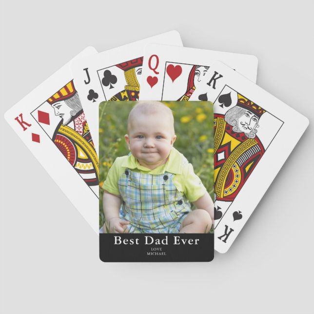 Best Dad Photo  Playing Cards (Back)