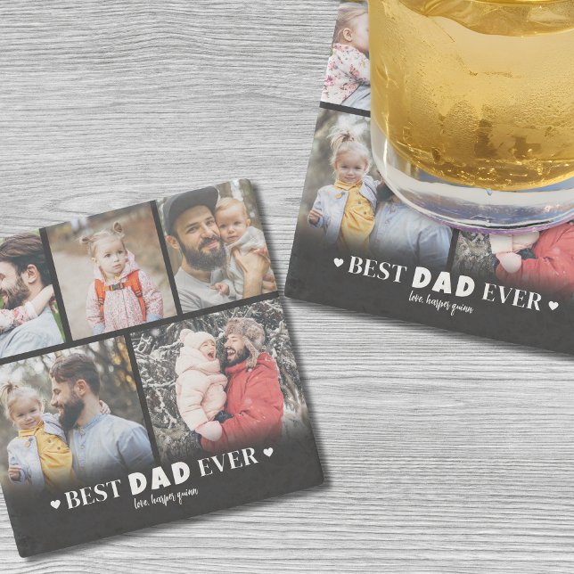 Best Dad Photo Stone Coaster (Best Dad Photo Stone Coaster)