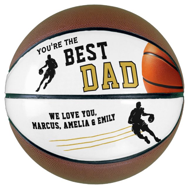 Best Dad Player Silhouette Father Keepsake Basketball (Front)