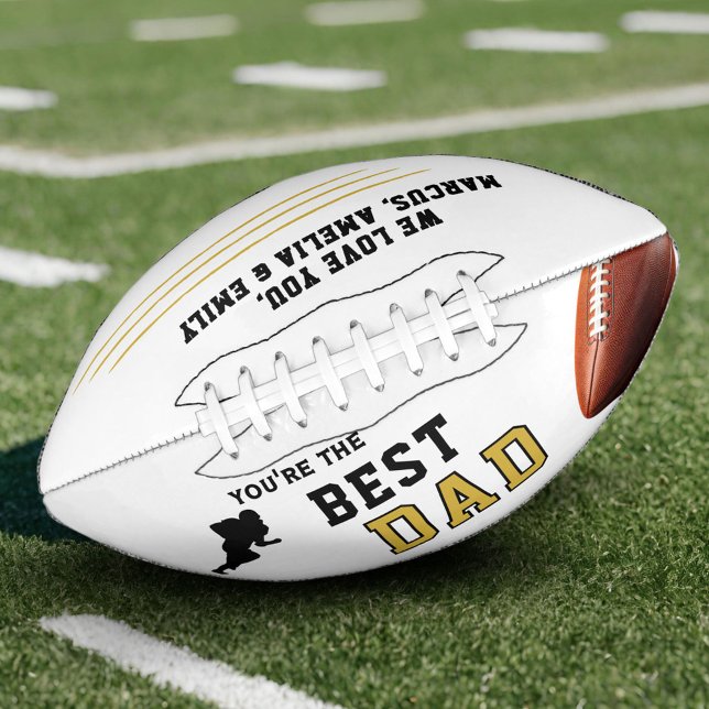 Best Dad Player Silhouette Father Keepsake Football (Creator Uploaded)