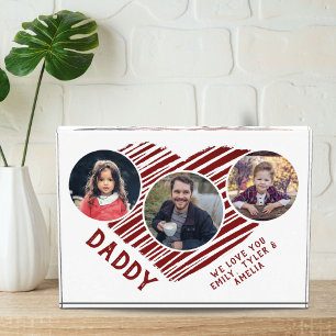 Best Dad Red Heart Father`s Day 3 Photo Block