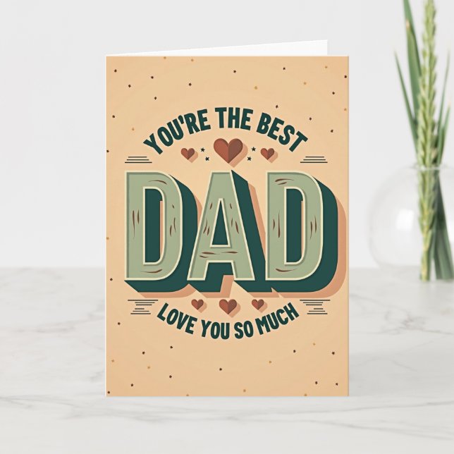 Best Dad Retro Style Card (Front)