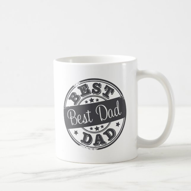 Best Dad - rubber stamp effect - Coffee Mug (Right)