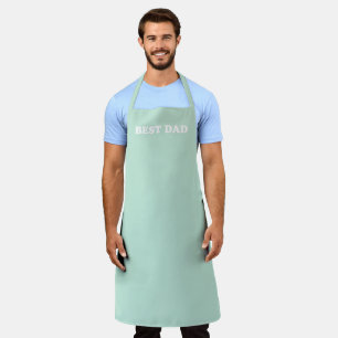 Best Dad seafoam mint green solid plain modern Apron