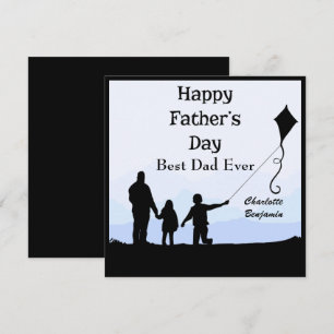 Best Dad Silhouette Names Kite Father's Day Card