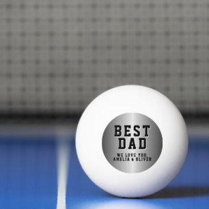 Best Dad Silver Metallic Father`s Day Ping Pong Ball