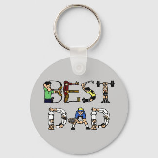 Best Dad Sports Fun Text Key Ring