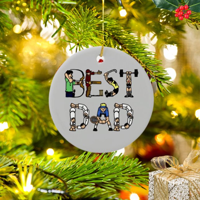 Best Dad Sports Fun Text Ornament (Best Dad Sports Fun Text Ornament)