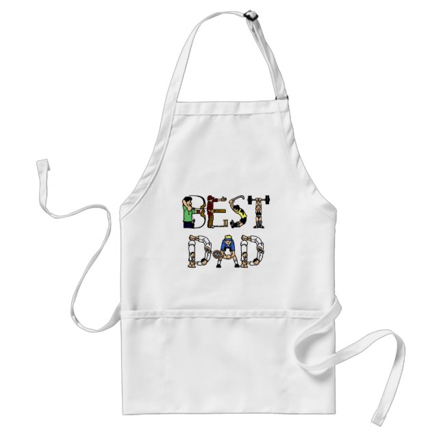 Best Dad Sports Fun Text Standard Apron (Front)