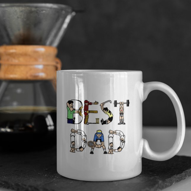 Best Dad Sports Text Worlds Best Two-Tone Coffee Mug (Creator Uploaded)