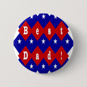 Best Dad Stars and Diamonds 6 Cm Round Badge
