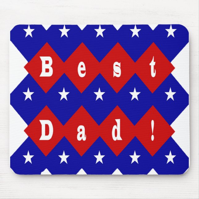 Best Dad Stars and Diamonds Mouse Pad (Front)