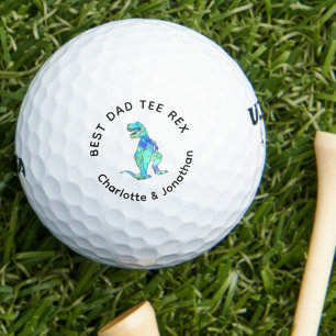 Best Dad Tee Rex personalized kids names Golf Balls