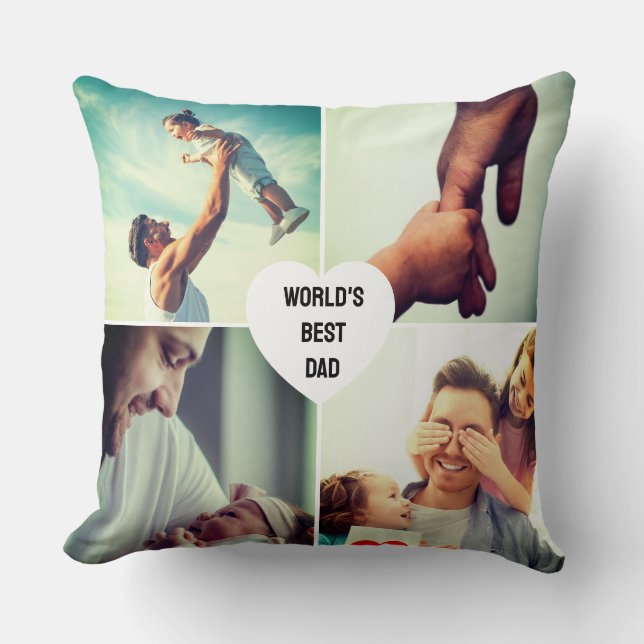 Best Dad Throw Pillow (Front)