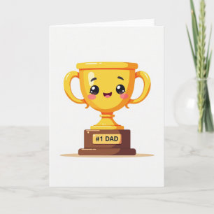 Best Dad Trophy Award Card