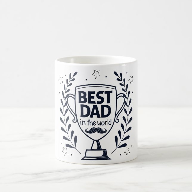 Best Dad Trophy Design – Father’s Day Gift Coffee Mug (Center)