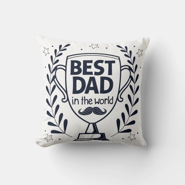 Best Dad Trophy Design – Father’s Day Gift Cushion (Front)