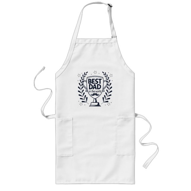 Best Dad Trophy Design – Father’s Day Gift Long Apron (Front)