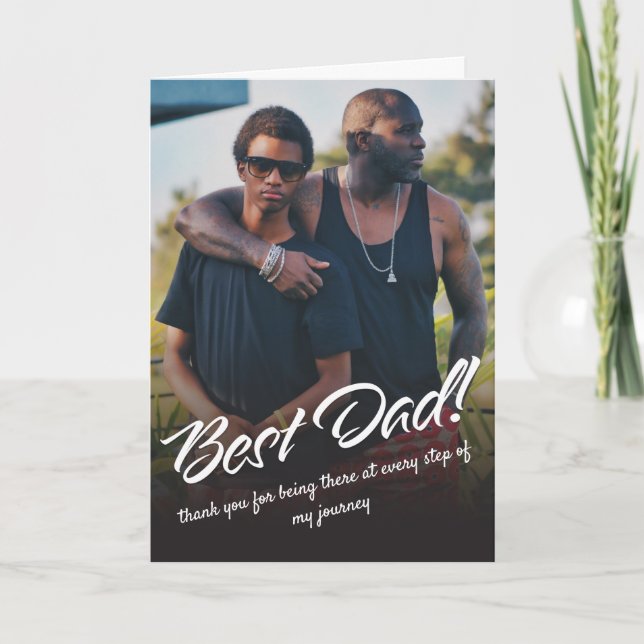 Best Dad Typography Custom Photo  Card (Front)
