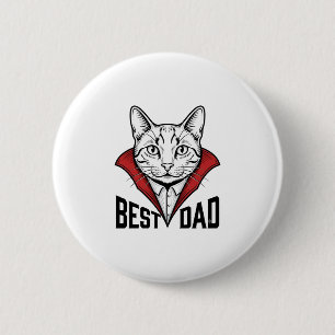Best Dad Vampire Cat Vintage Engraving Design_1 6 Cm Round Badge