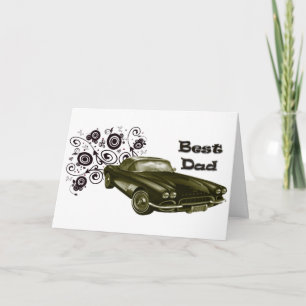 Best Dad Vintage Classic Car Art Gifts Card