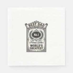 Best Dad Vintage Engraving Father’s Day Napkin