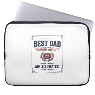 Best Dad Vintage Engraving T-Shirt Design_1 Laptop Sleeve