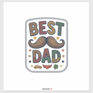 Best Dad Vintage Moustache Vector Father Design_1
